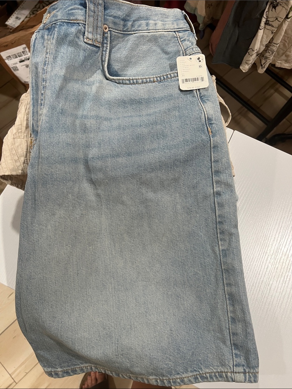 We The Free Light Blue Denim Jean Shorts